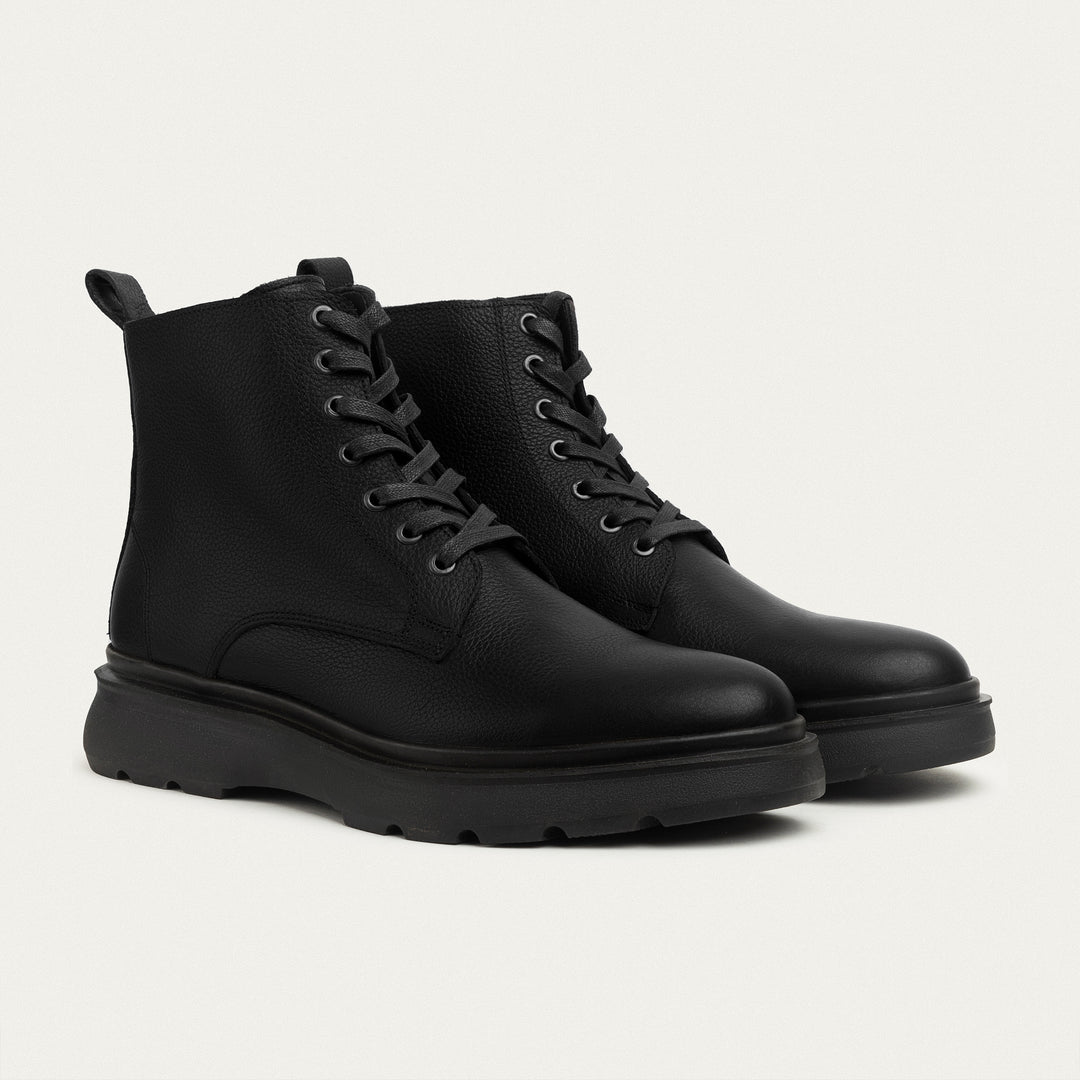 The Stompers Genuine Leather Half Boots - Textured Black