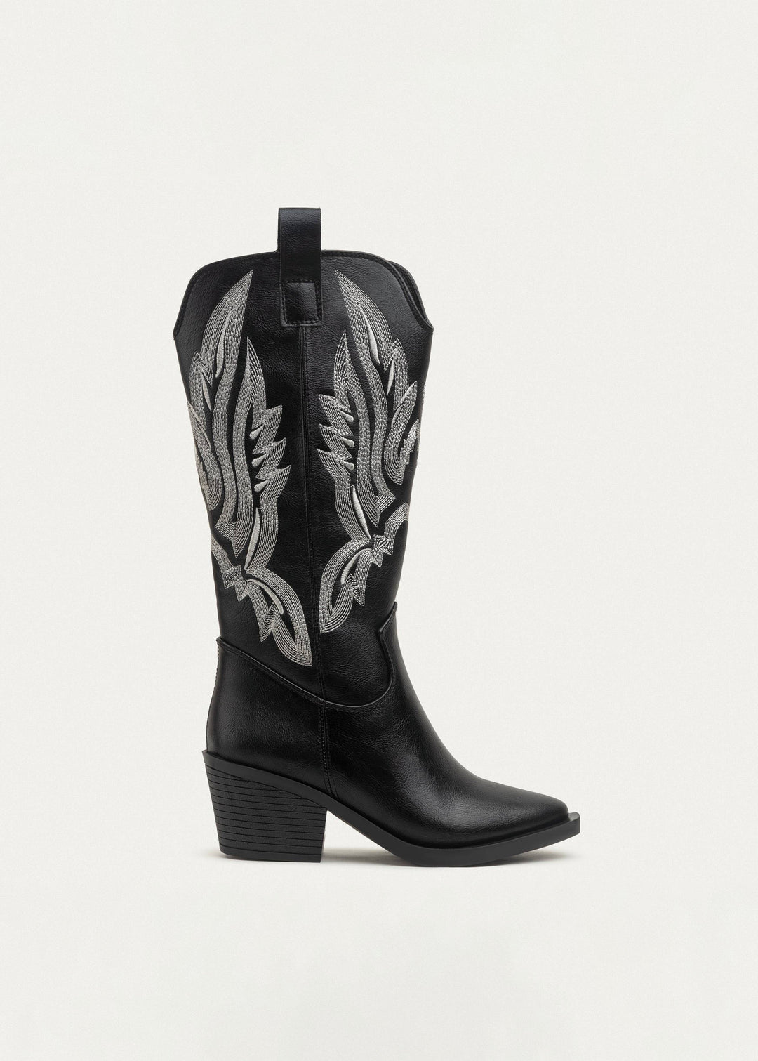 Sierra Starlight Stitched Cowboy Boots - Black