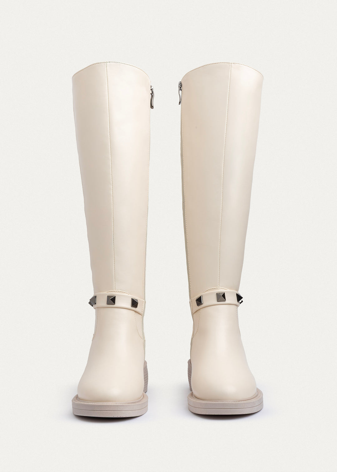 Achilles | Rebel Quilted Tall Boots| Beige