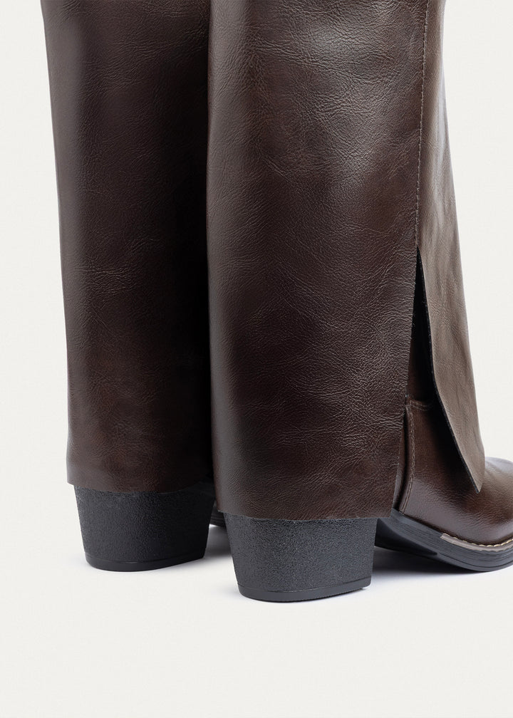 Aspen Folded Ankle Boots | Brown