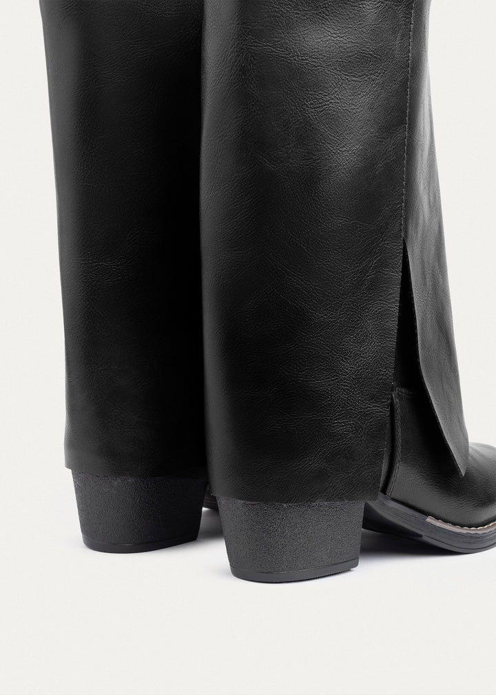 Aspen Folded Ankle Boots | Black
