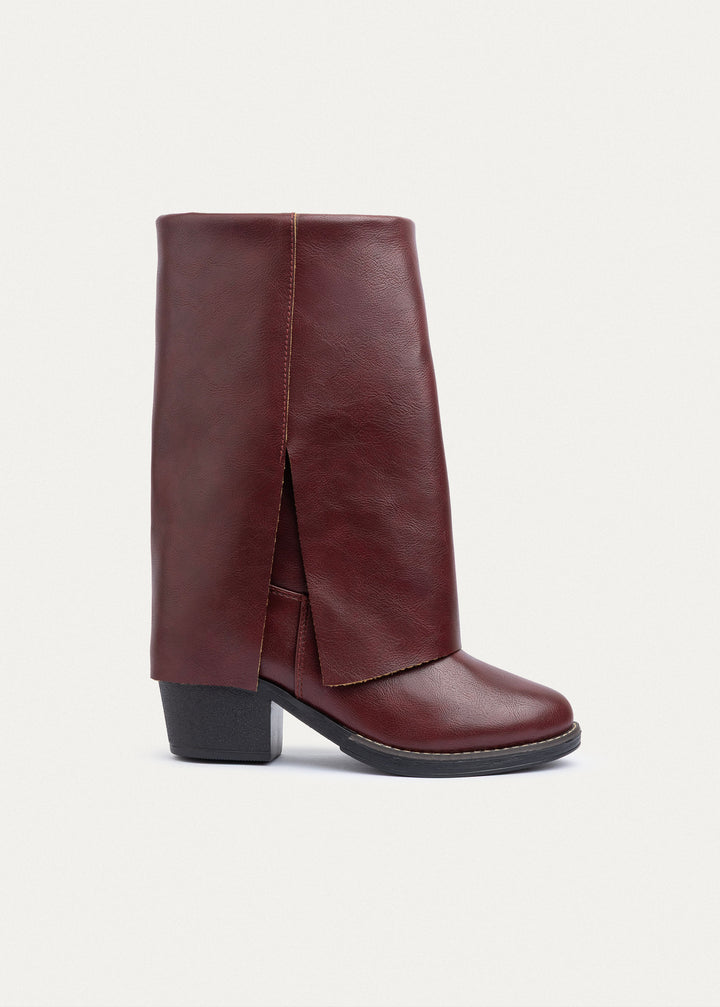 Achilles | Aspen Folded Ankle Boots | Burguandy