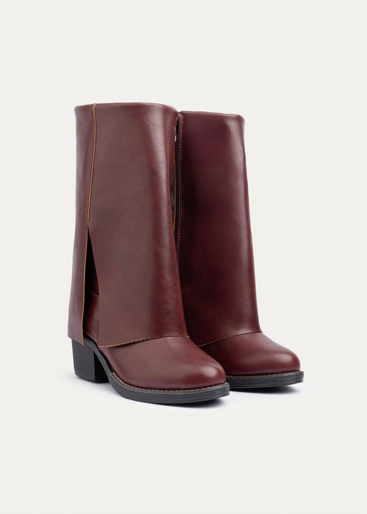 Aspen Folded Ankle Boots | Burgundy