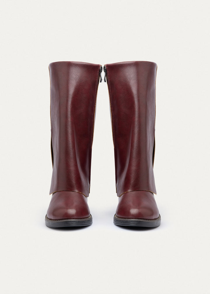 Aspen Folded Ankle Boots | Burgundy