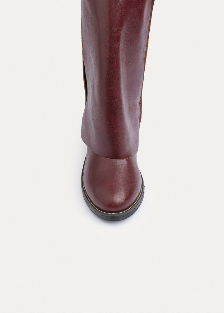 Aspen Folded Ankle Boots | Burgundy