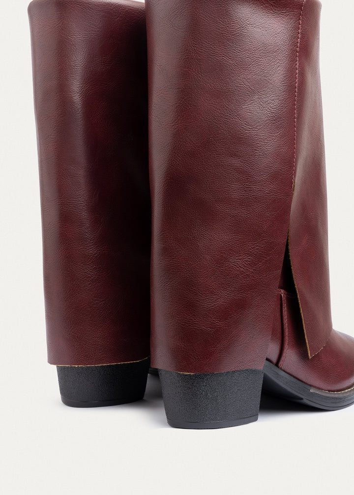 Achilles | Aspen Folded Ankle Boots | Burguandy