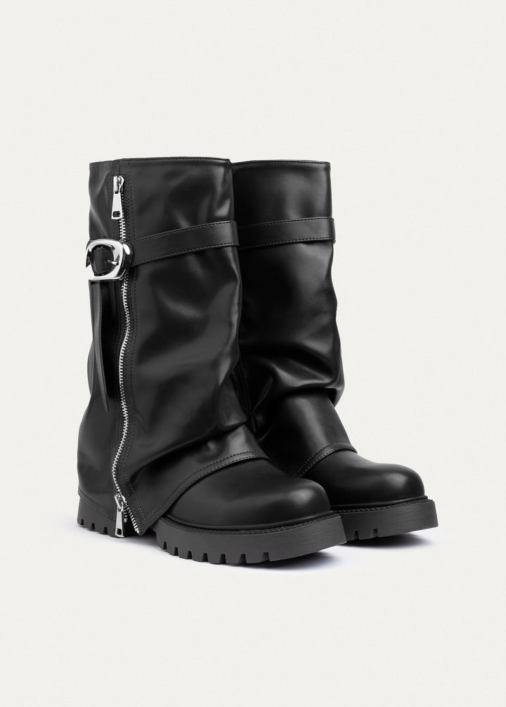Achilles | Rebel Zip-Up High Boots | Black