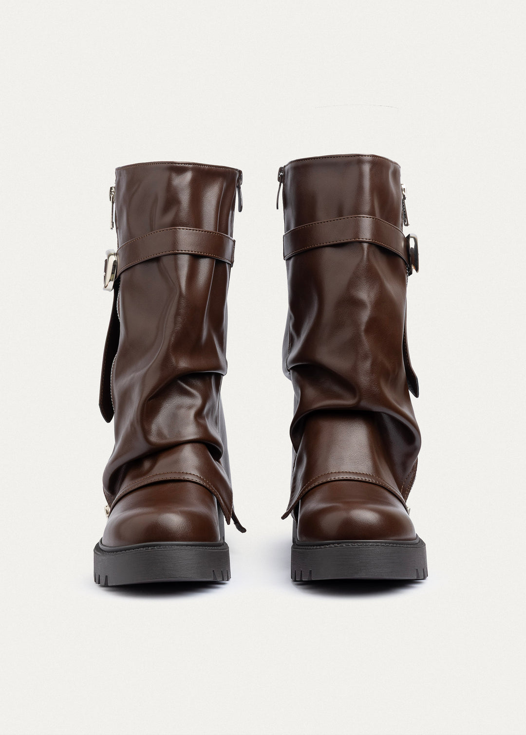 Achilles | Rebel Zip-Up High Boots | Brown