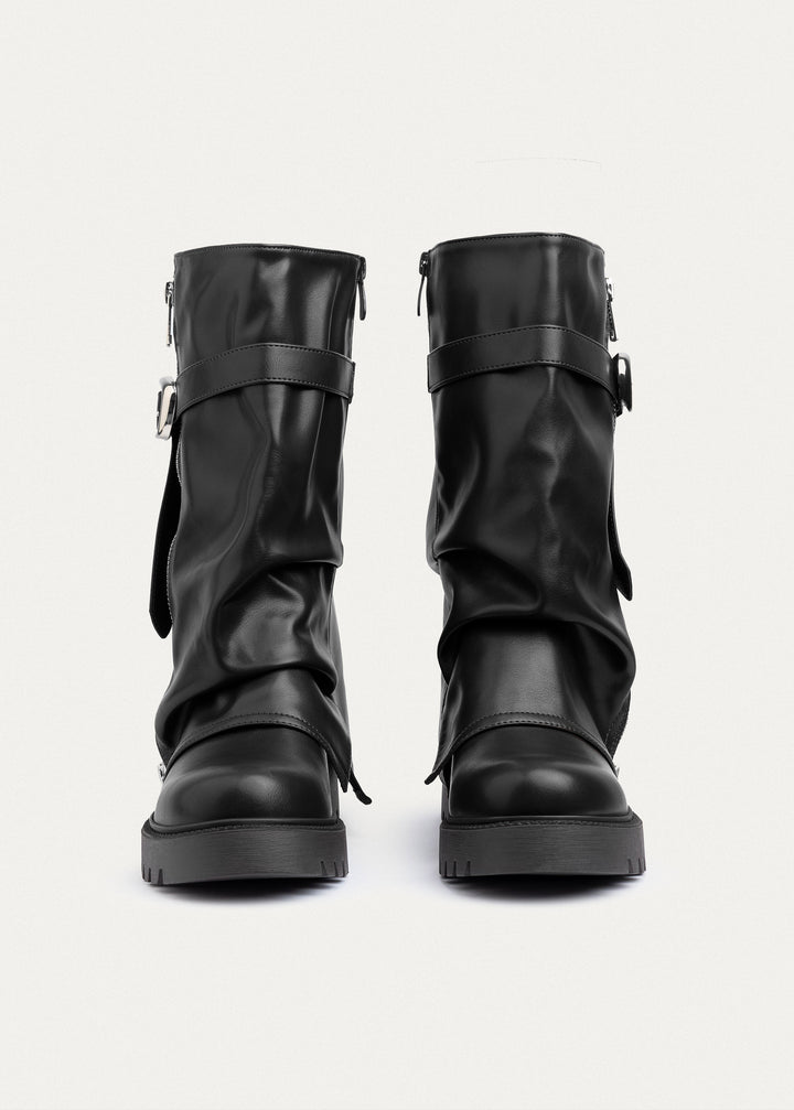Achilles | Rebel Zip-Up High Boots | Black