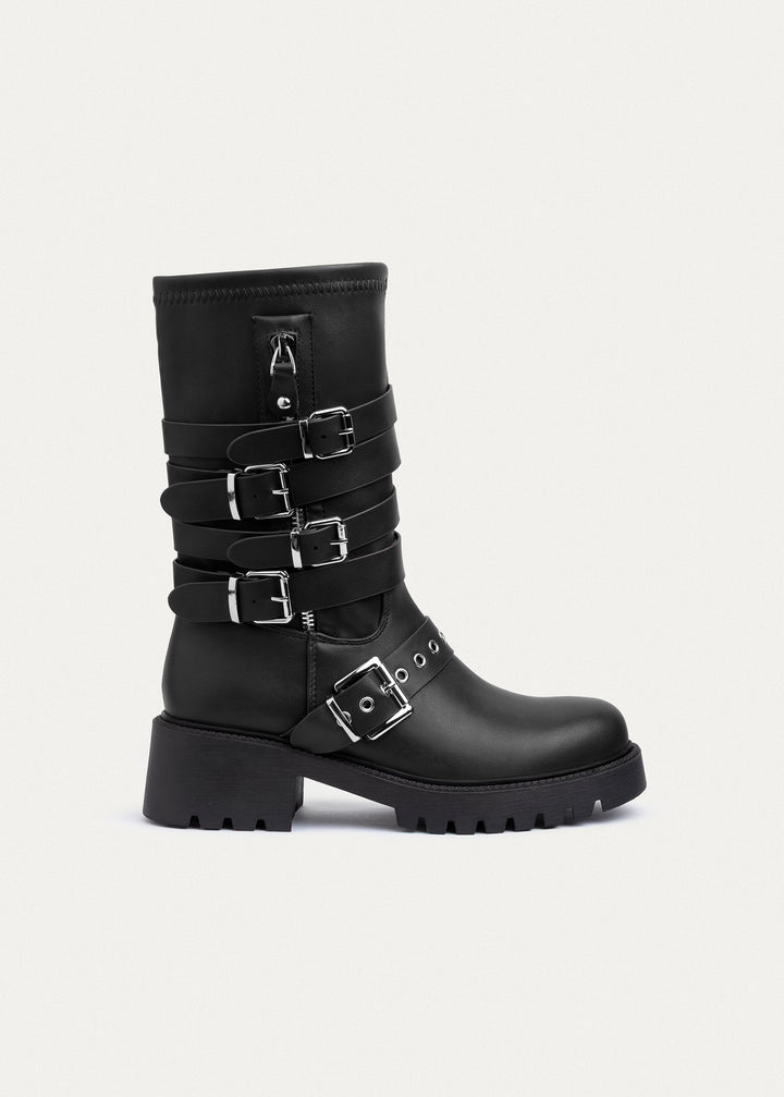 Nova Multi-Strap Combat Boots | Black