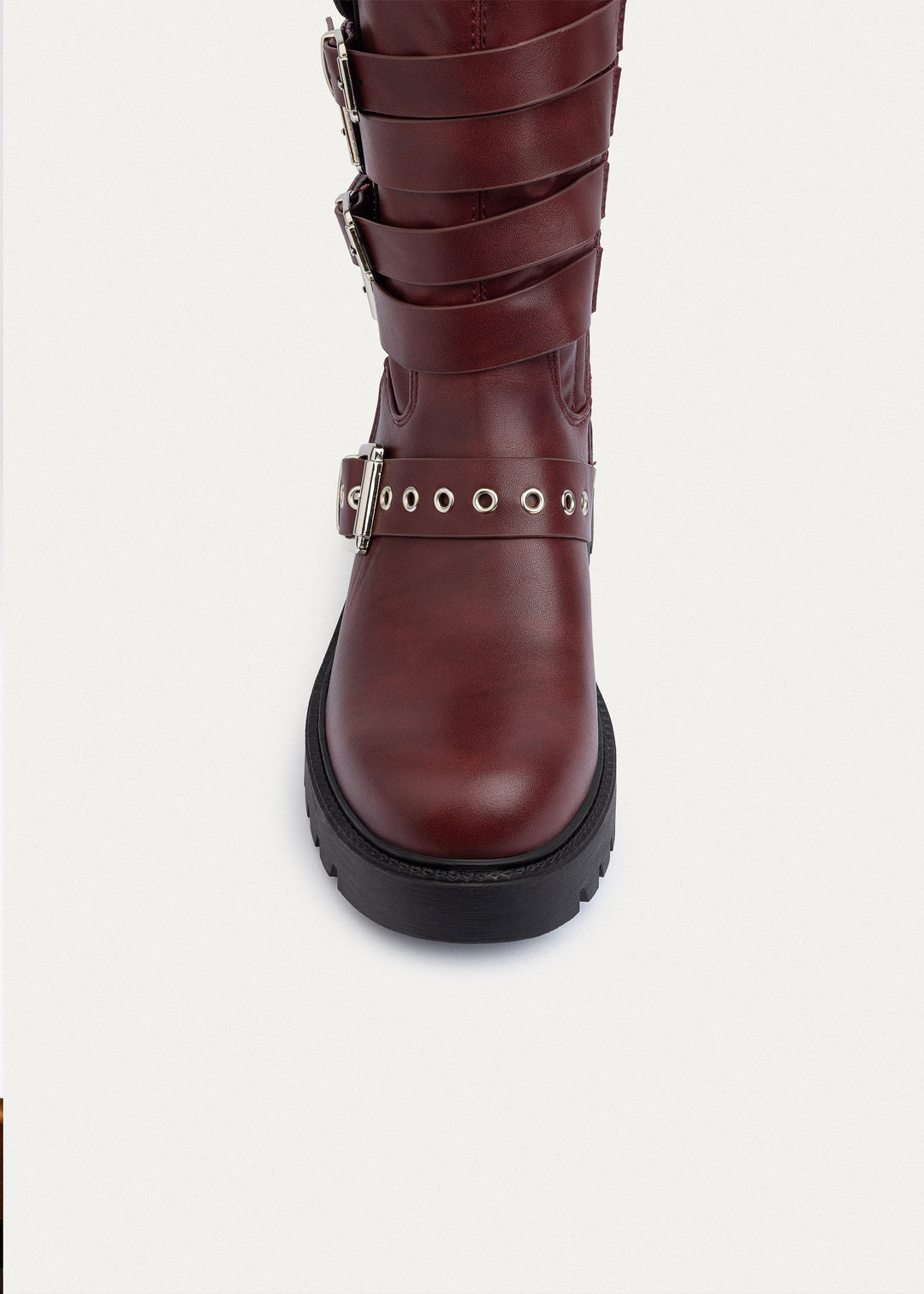 Achilles | Nova Multi-Strap Combat Boots | Burguandy