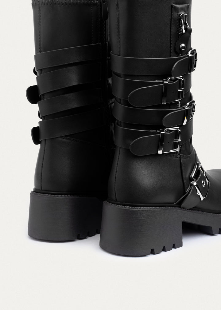 Achilles | Nova Multi-Strap Combat Boots | Black