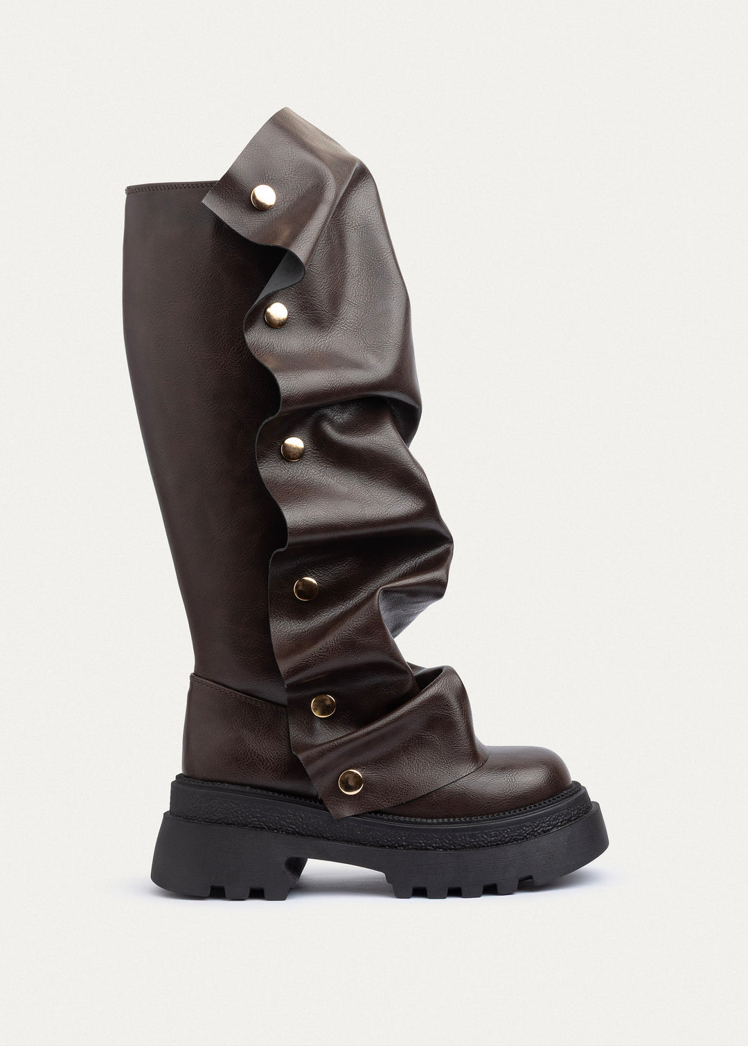 Achilles | Oslo Ruched Chunky Boots | Brown