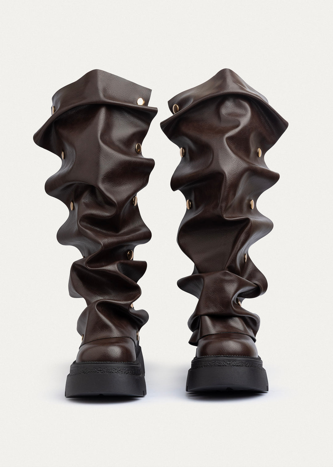 Achilles | Oslo Ruched Chunky Boots | Brown