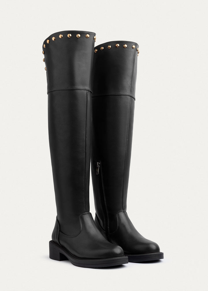 Achilles | Stella Studded High Boots | Black