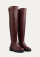 Stella Studded High Boots | Burgundy