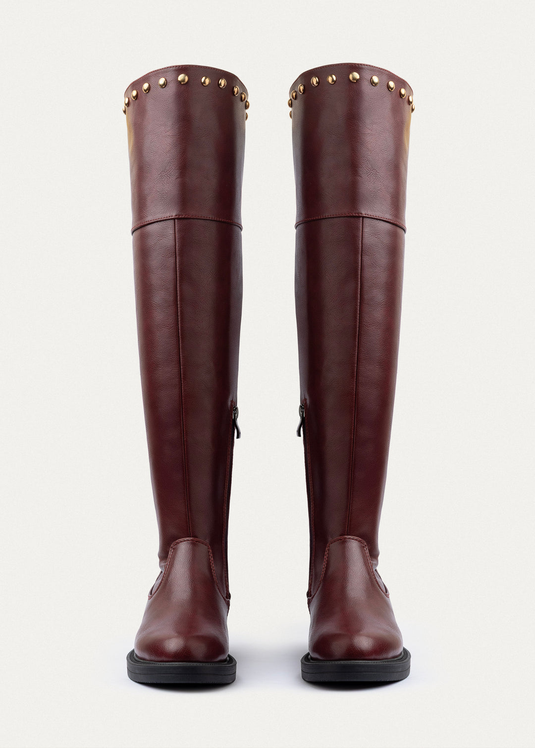 Achilles | Stella Studded High Boots | Burguandy