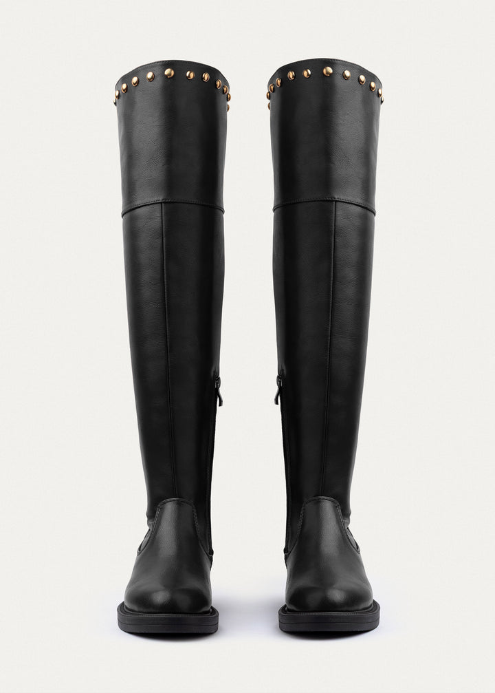 Achilles | Stella Studded High Boots | Black