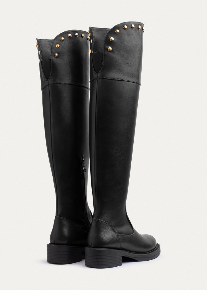 Achilles | Stella Studded High Boots | Black