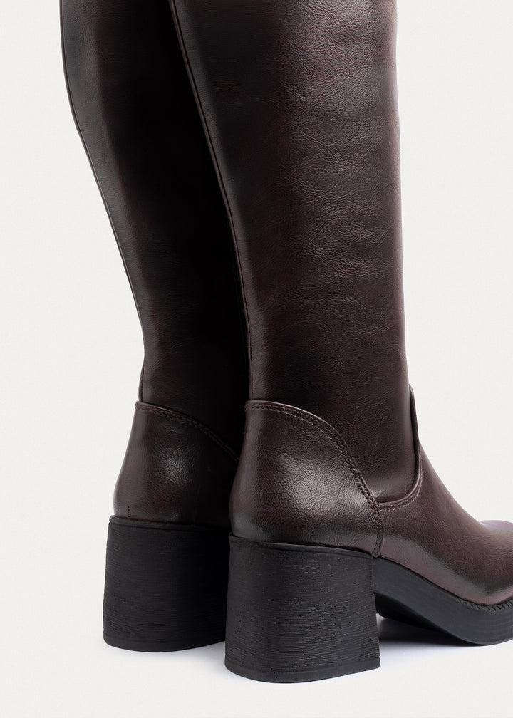Vienna Back-Tie High Boots | Brown