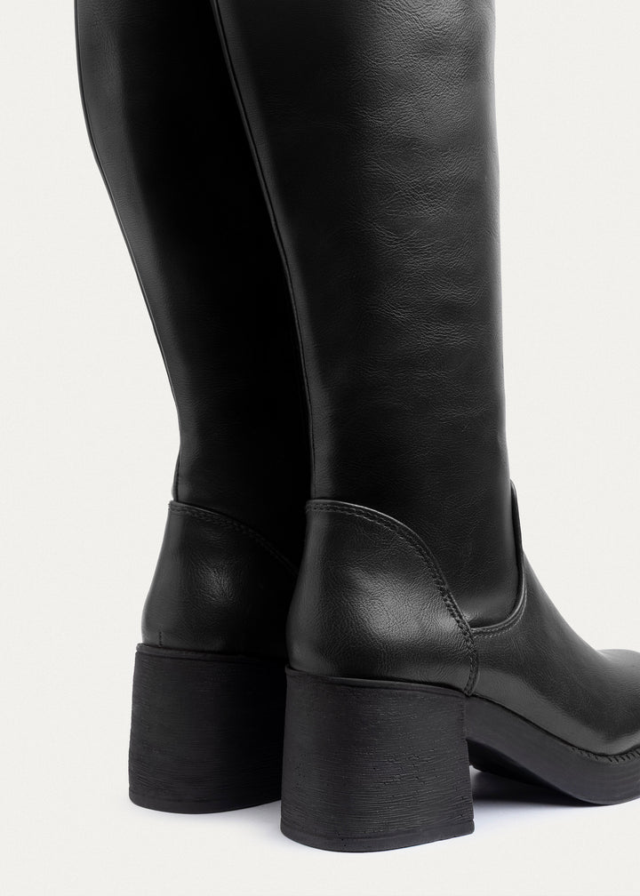 Vienna Back-Tie High Boots | Black