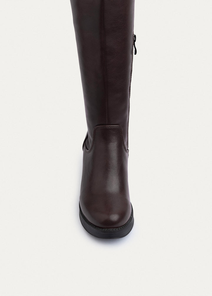 Vienna Back-Tie High Boots | Brown