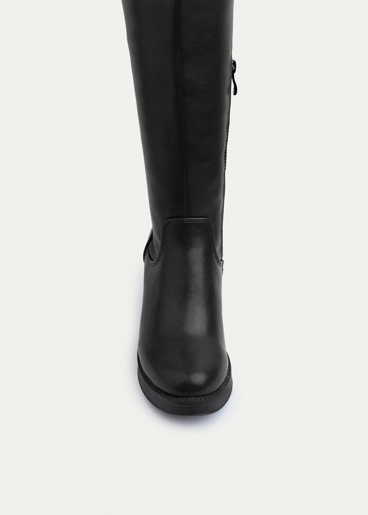 Achilles | Vienna Back-Tie High Boots | Black