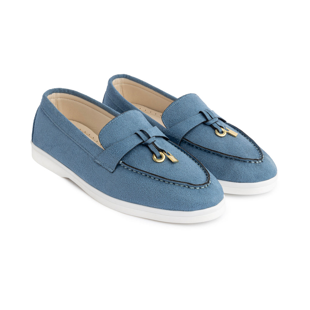 Women Suede Tassel Loafer -Baby Blue