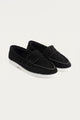 Women Suede Pointy Loafer | Black
