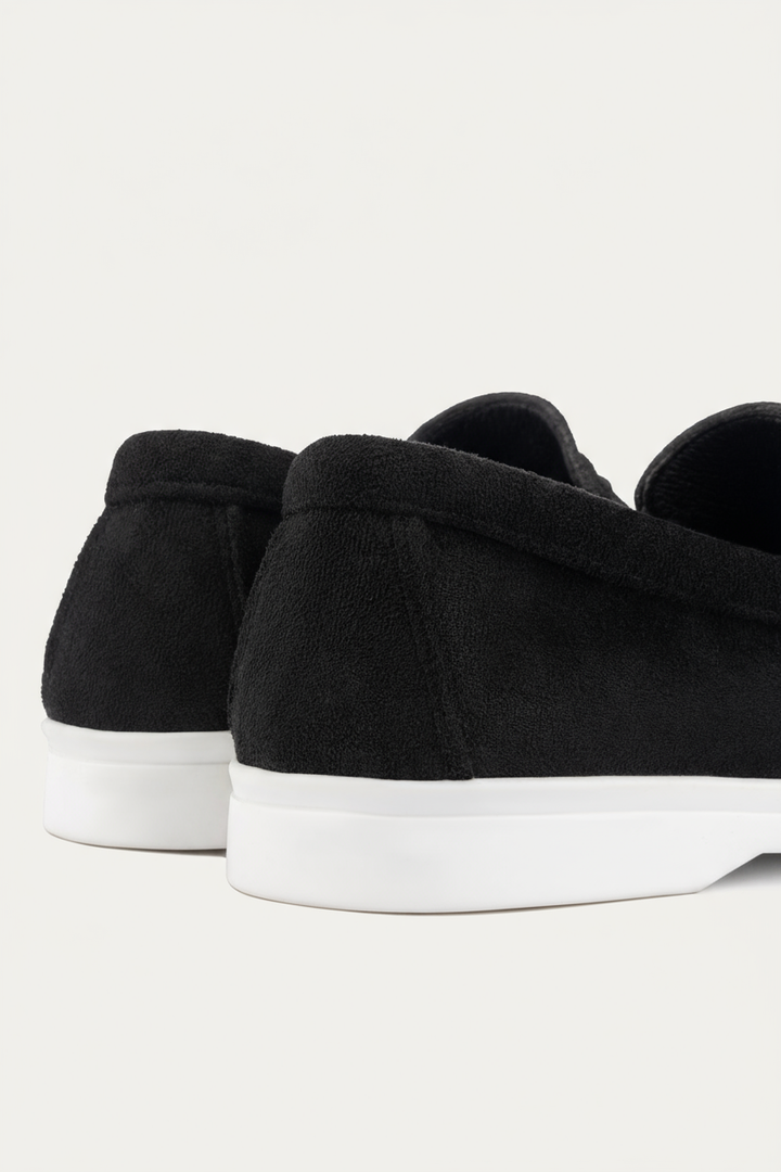Women Suede Pointy Loafer | Black
