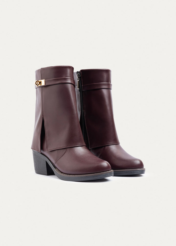Grace Heel Boots | Burgundy
