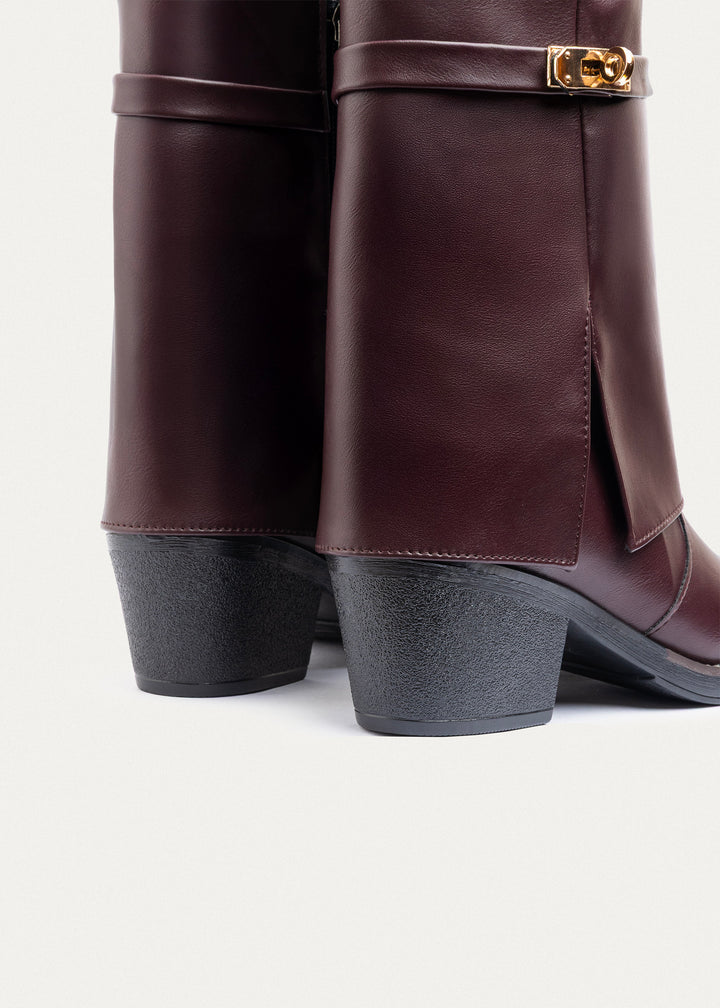 Achilles Grace Heel Boots | Burguandy