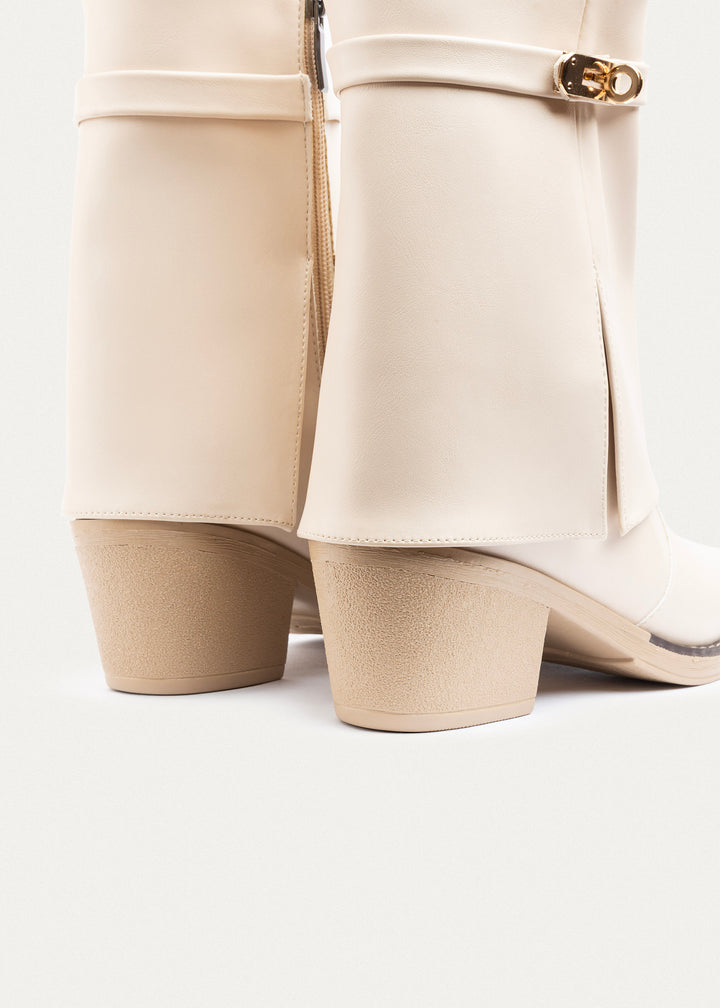 Grace Heel Boots | Beige