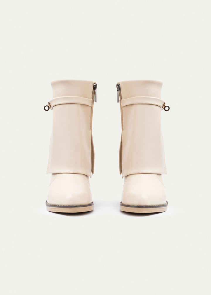 Grace Heel Boots | Beige