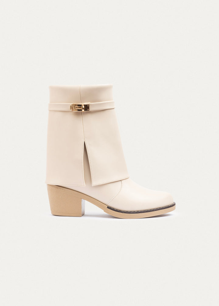Grace Heel Boots | Beige