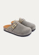 Studded Buckle Clogs | Gray