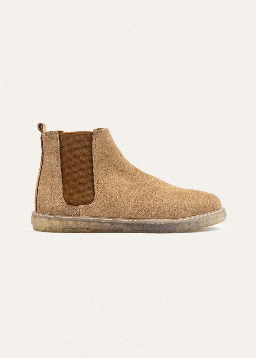 Plain Suede Chelsea Half Boot | Cafe