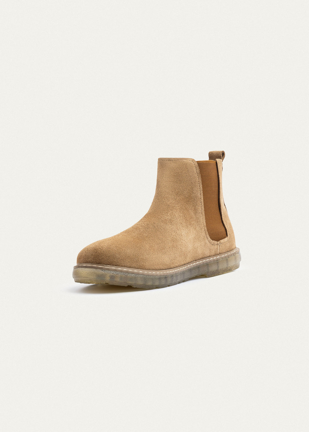 Plain Suede Chelsea Half Boot | Cafe