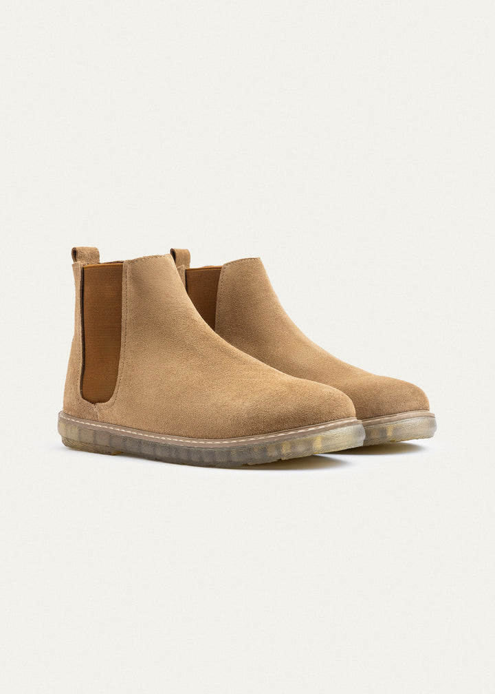 Plain Suede Chelsea Half Boot | Cafe