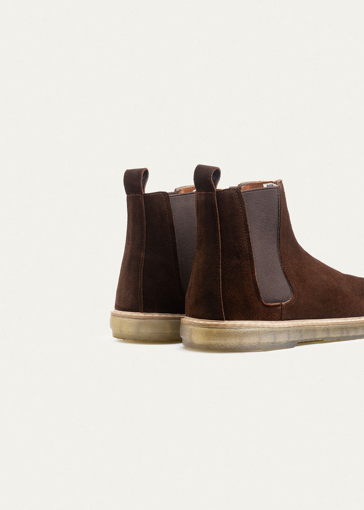 Plain Suede Chelsea Half Boot | Brown