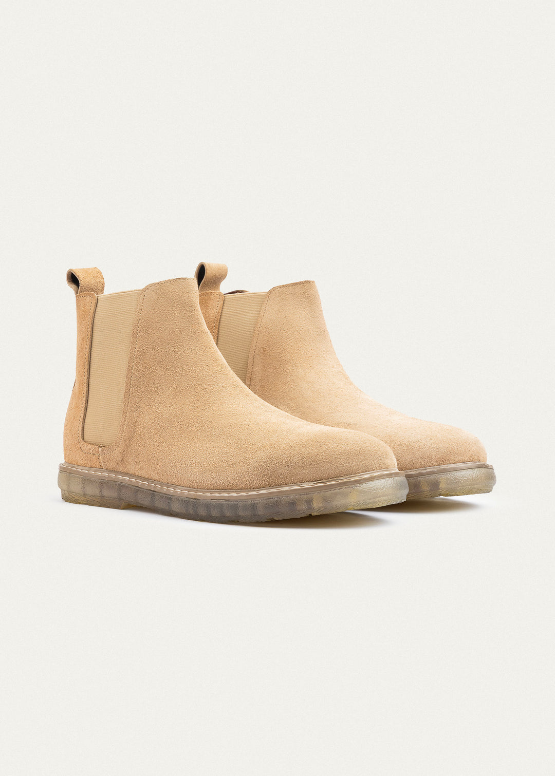 Plain Suede Chelsea Half Boot | Beige