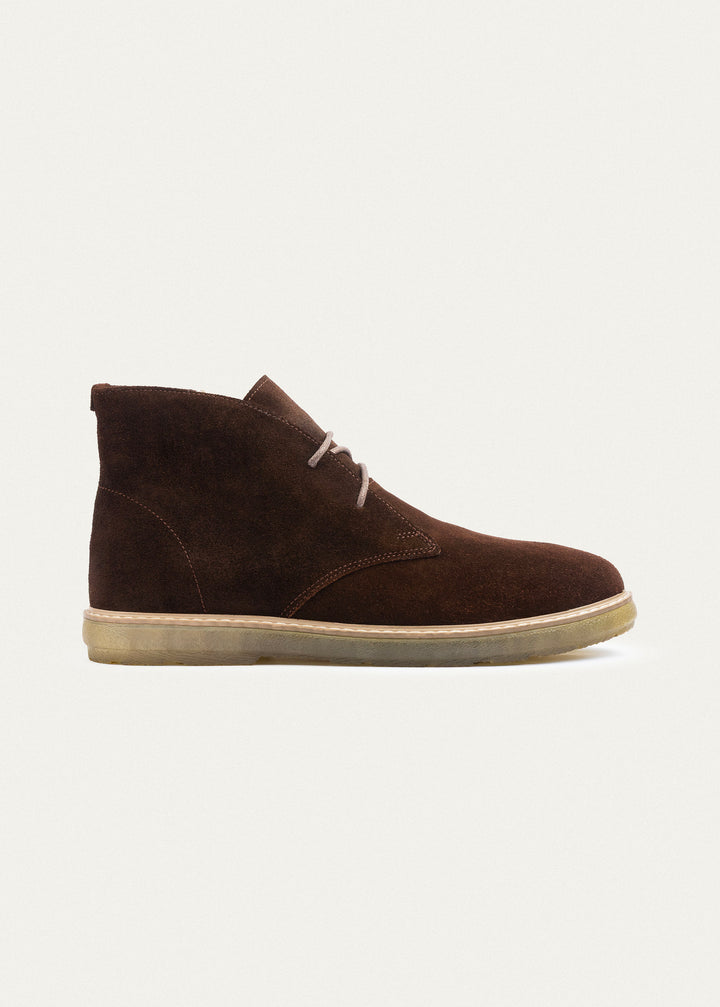 Split Suede Desert Boots Plain Toe For Men | Brown