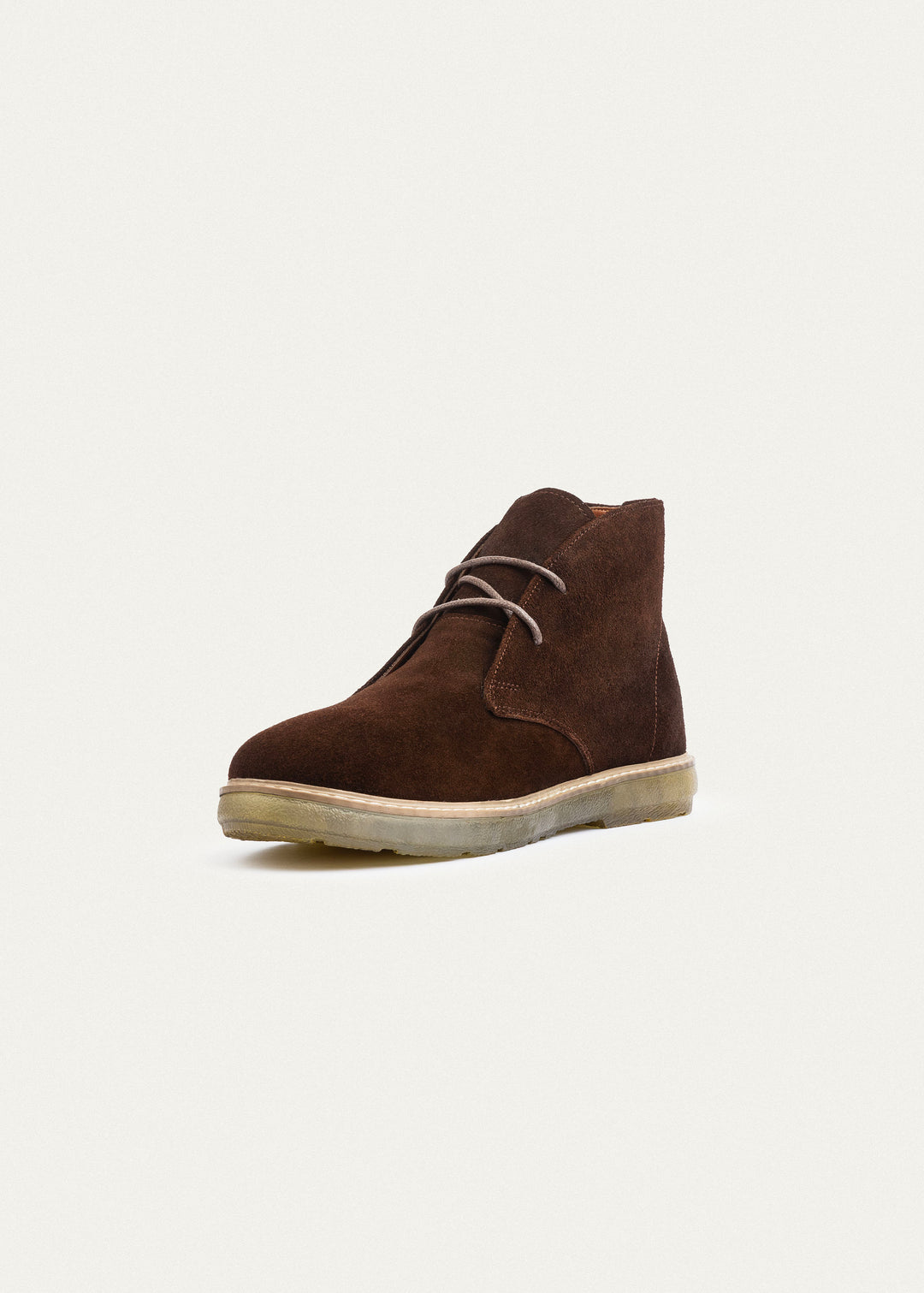 Split Suede Desert Boots Plain Toe For Men | Brown
