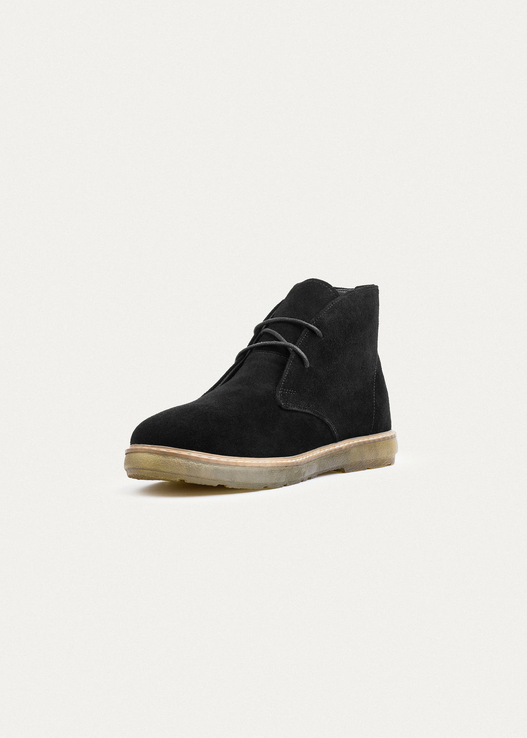 Split Suede Desert Boots Plain Toe For Men | Black