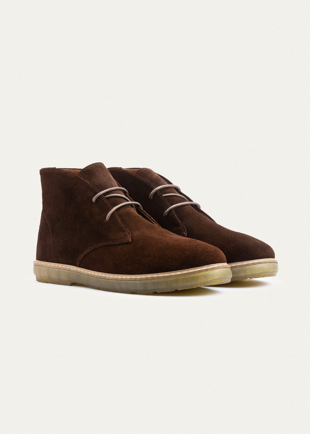 Split Suede Desert Boots Plain Toe For Men | Brown