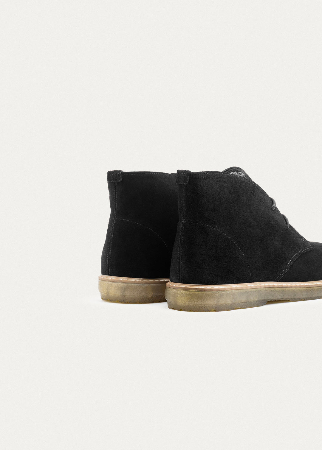 Split Suede Desert Boots Plain Toe For Men | Black