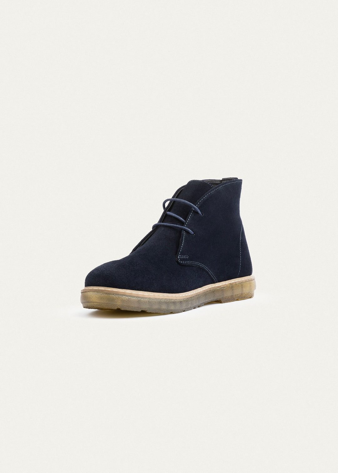 Split Suede Desert Boots Plain Toe For Men | Navy Blue