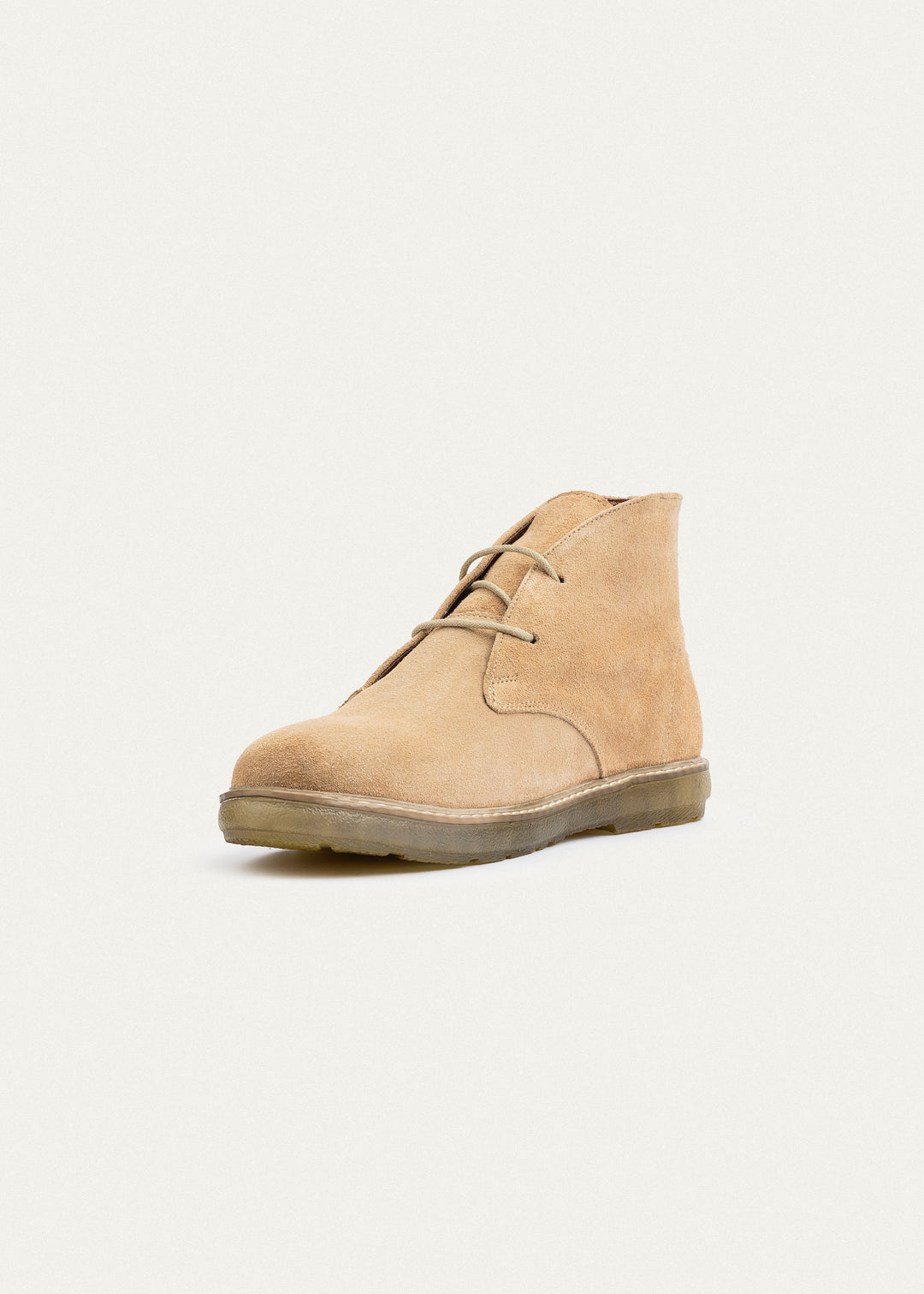 Split Suede Desert Boots Plain Toe For Men | Beige