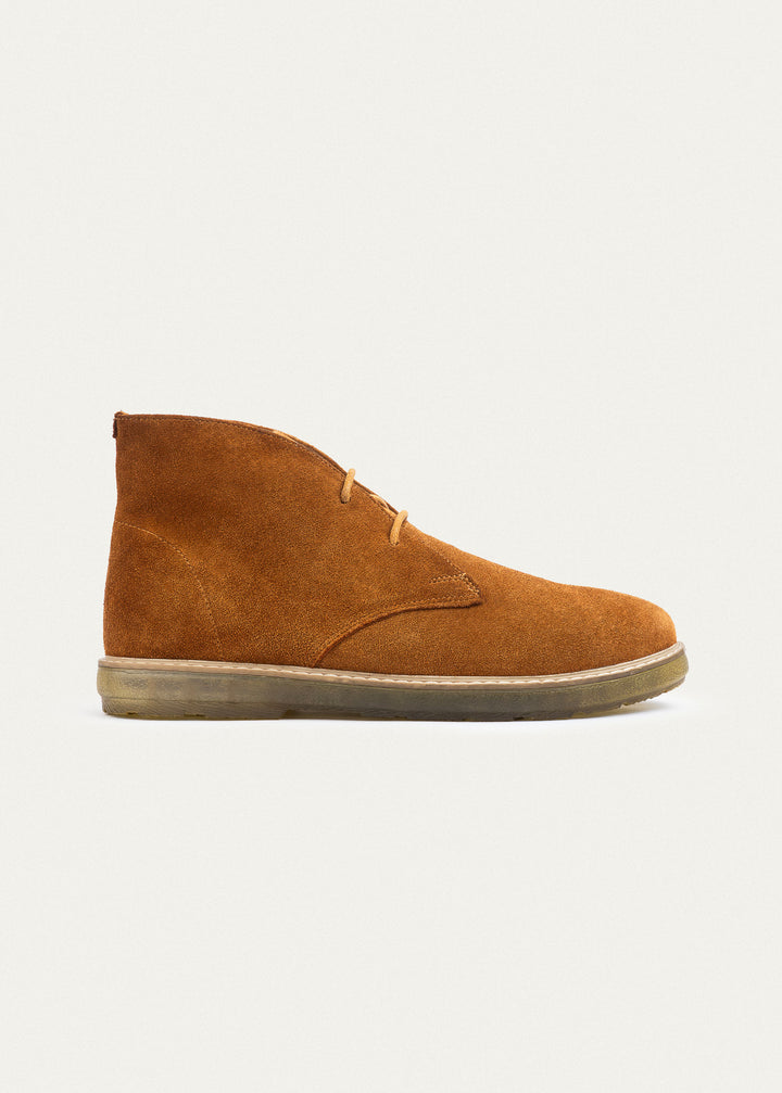 Split Suede Desert Boots Plain Toe For Men Light | Brown