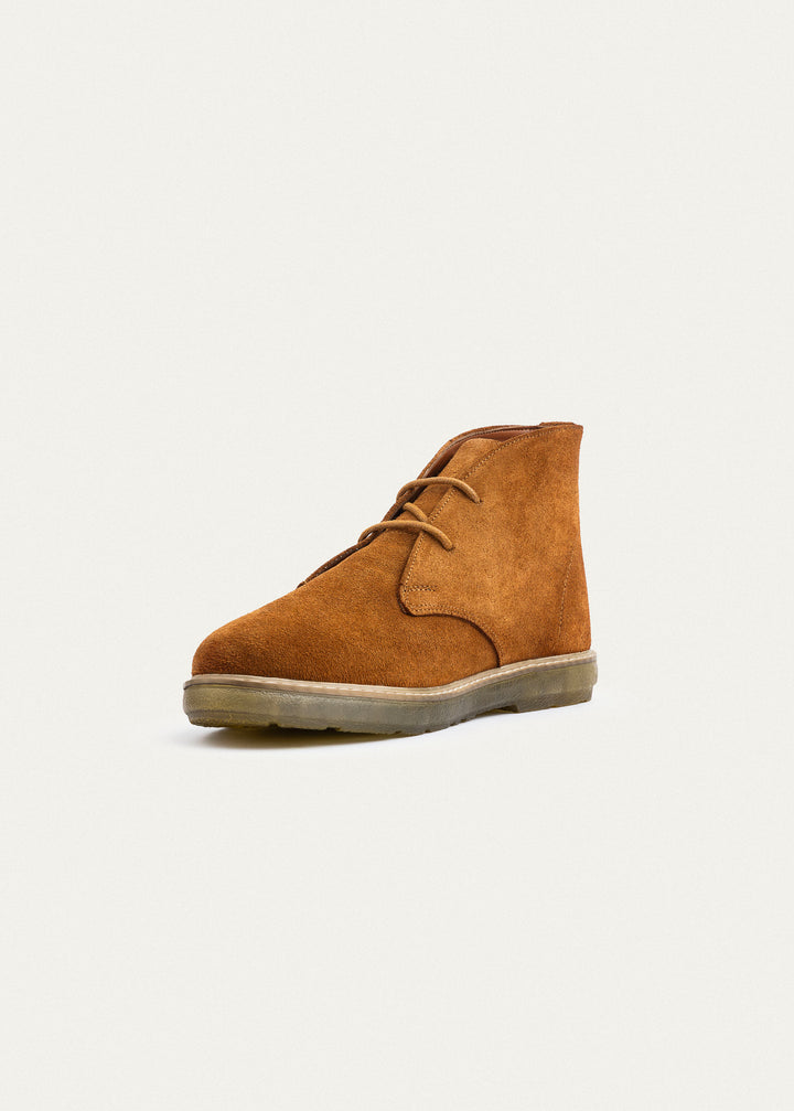 Split Suede Desert Boots Plain Toe For Men Light | Brown